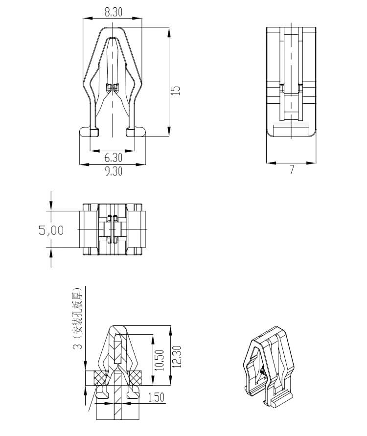 塑胶仪表卡扣 KJ-54