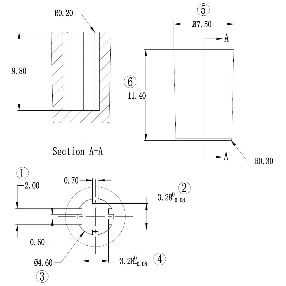 塑料单色按钮 AN-06